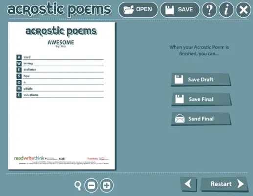 Acrostic Poems android App screenshot 1