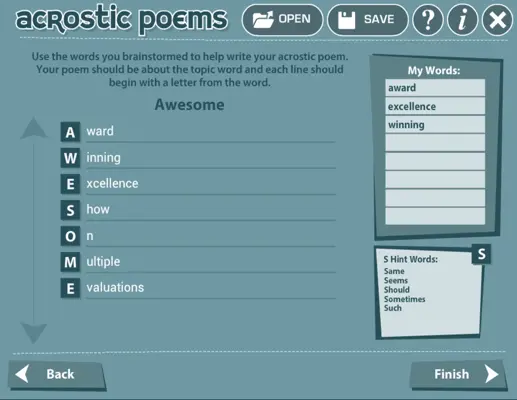 Acrostic Poems android App screenshot 2